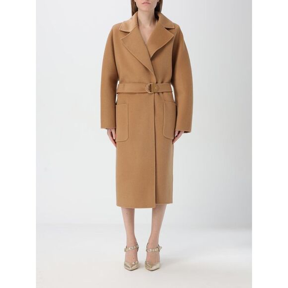 Elisabetta Franchi Coat Woman Camel